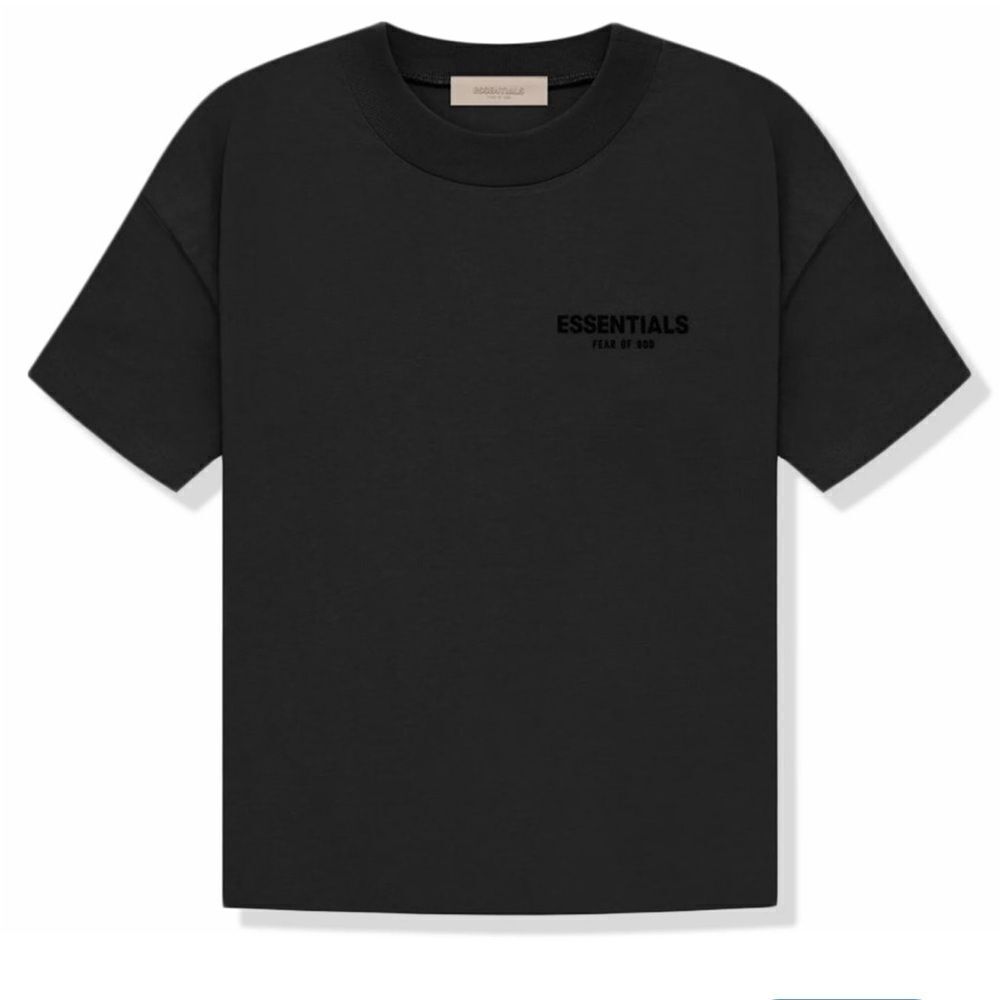 Fear of God Essentials T-Shirt Jet Black Color Unisex FOG Bag